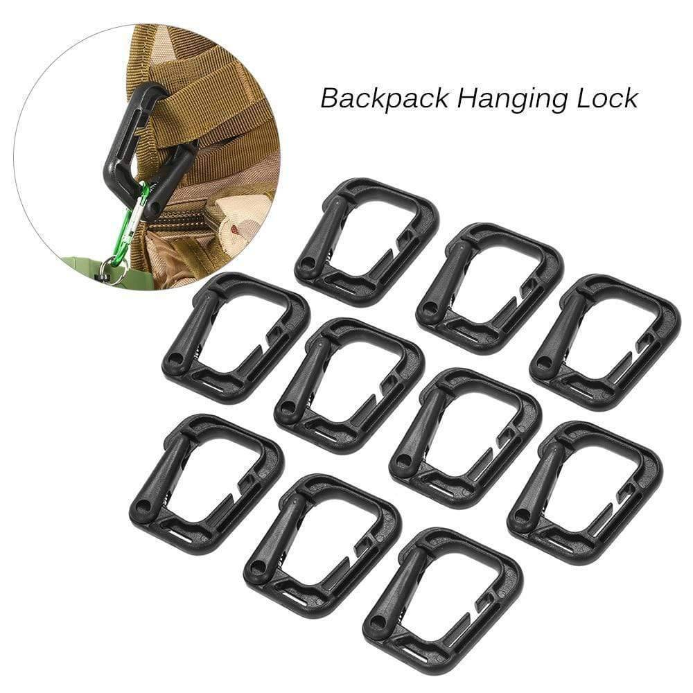 10-Pack D-Ring Locking Clips for MOLLE Webbing