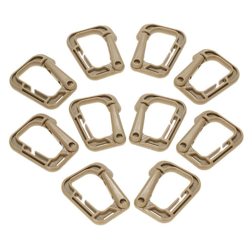10-Pack D-Ring Locking Clips for MOLLE Webbing