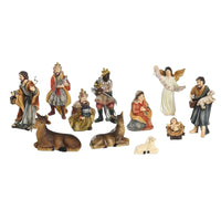 11-Piece Resin Nativity Set Manger Scene Figures - Indoor and Outdoor Christmas Decor, Catholic Gift