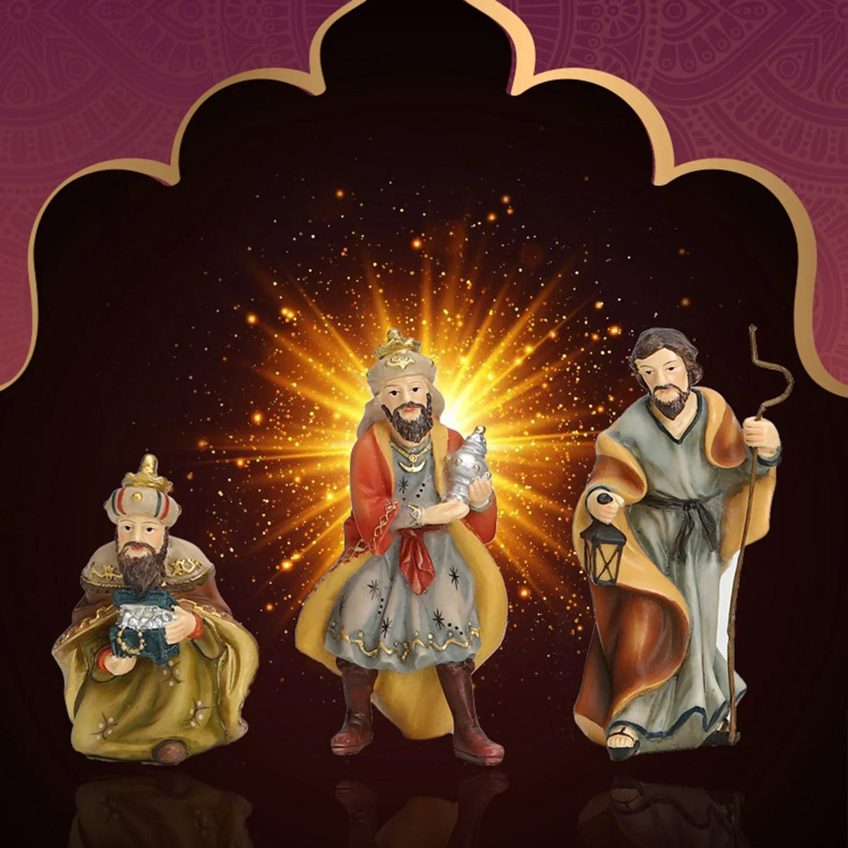 11-Piece Resin Nativity Set Manger Scene Figures - Indoor and Outdoor Christmas Decor, Catholic Gift