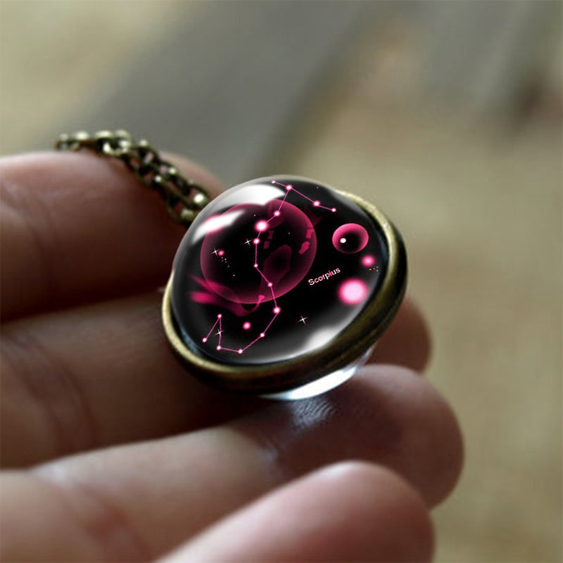 12 Zodiac Signs Guardian Glass Pendant