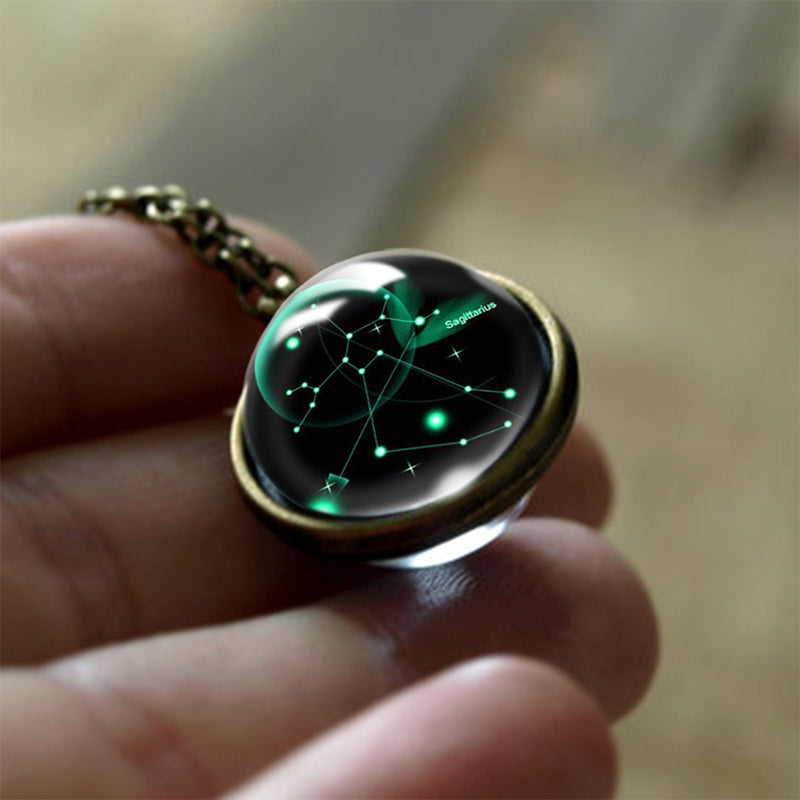12 Zodiac Signs Guardian Glass Pendant