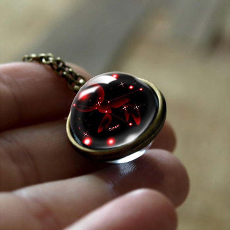 12 Zodiac Signs Guardian Glass Pendant