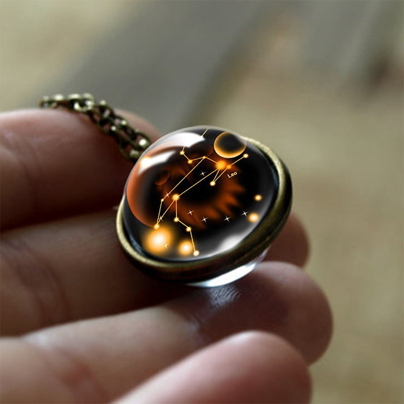 12 Zodiac Signs Guardian Glass Pendant