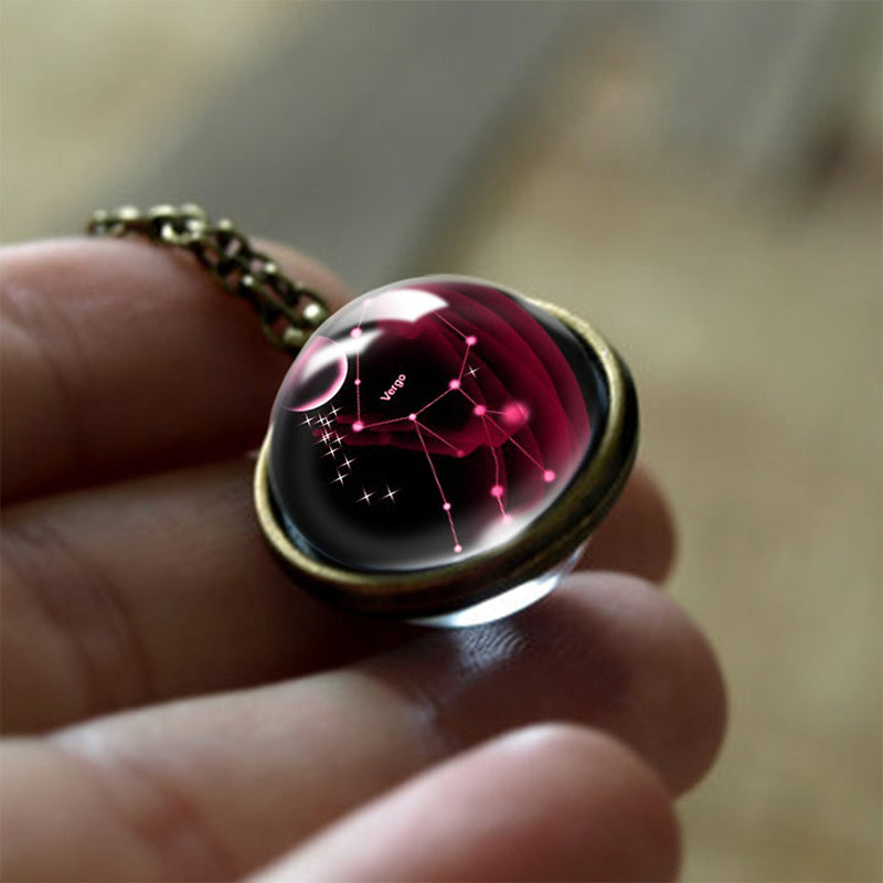 12 Zodiac Signs Guardian Glass Pendant