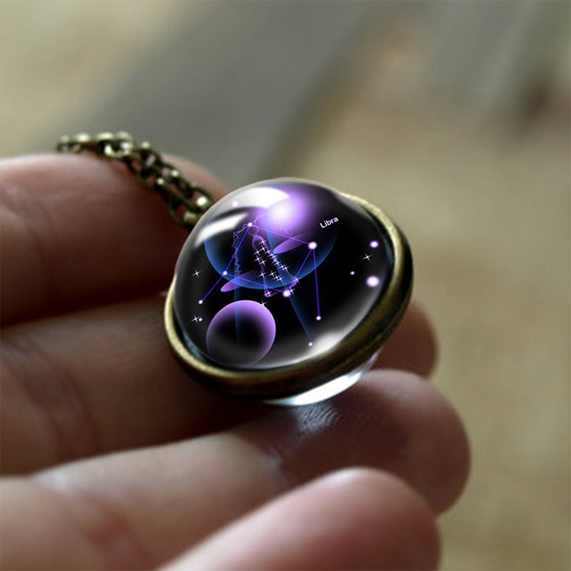 12 Zodiac Signs Guardian Glass Pendant