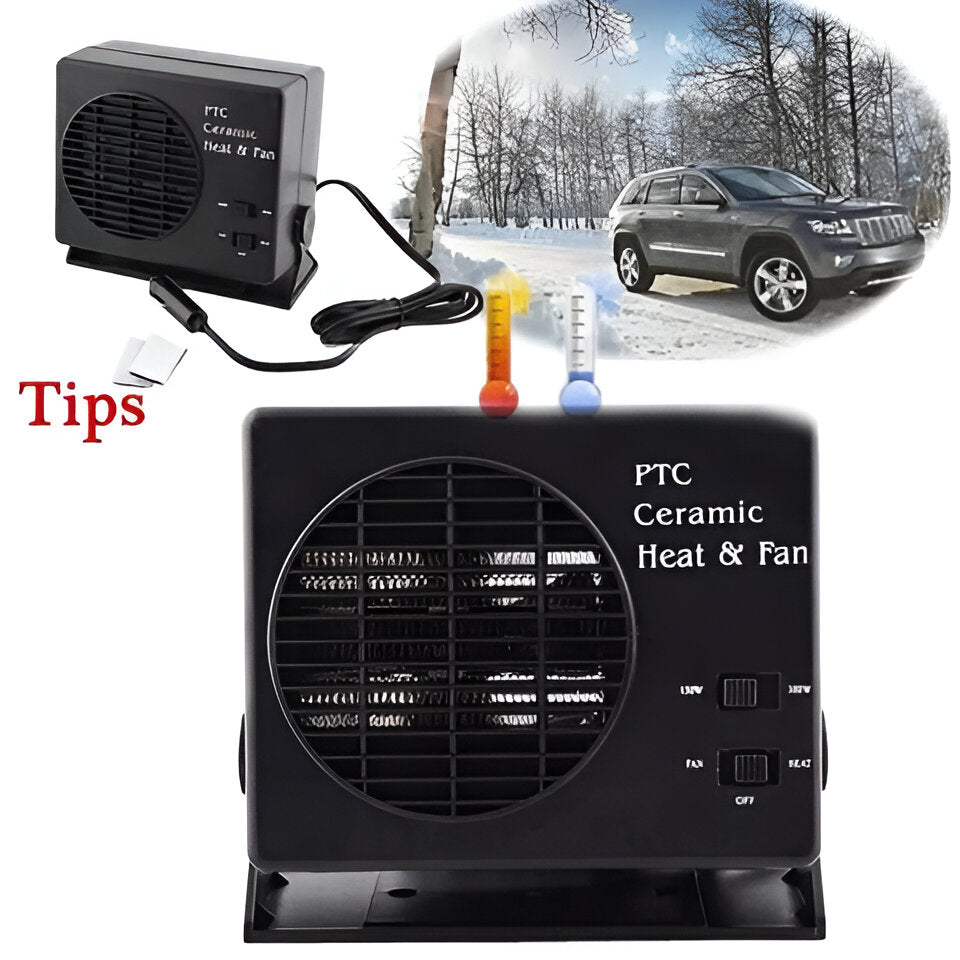 12V Ceramic Car Fan Heater - Portable Defroster & Warmer