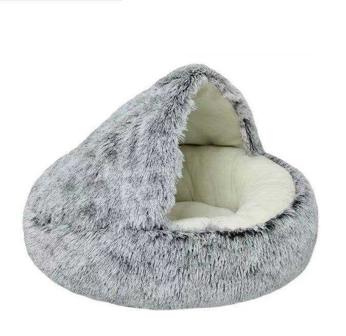 2-in-1 Cozy Dog Cuddle Cave Bed for All Seasons