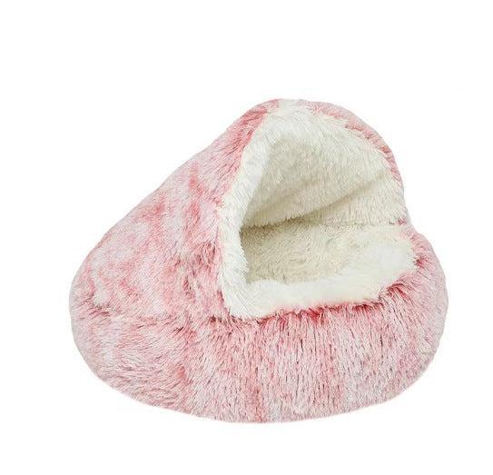 2-in-1 Cozy Dog Cuddle Cave Bed for All Seasons