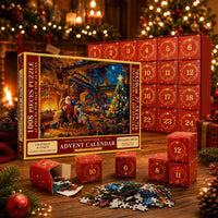 2026 Puzzle Advent Calendar with 24 Daily Compartments, 42 Pieces Each - Festive Christmas Picture