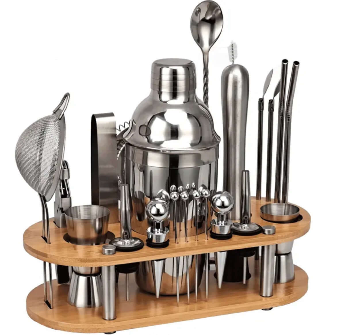 23-Piece Professional Cocktail Set in Stainless Steel