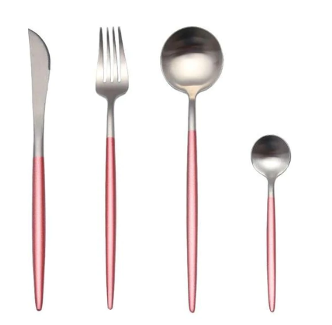 24-Piece Stainless Steel Gold-Silver Cutlery Set