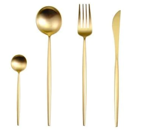 24-Piece Stainless Steel Gold-Silver Cutlery Set
