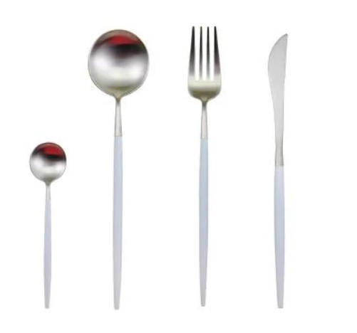24-Piece Stainless Steel Gold-Silver Cutlery Set