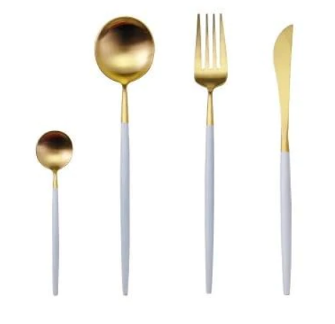 24-Piece Stainless Steel Gold-Silver Cutlery Set