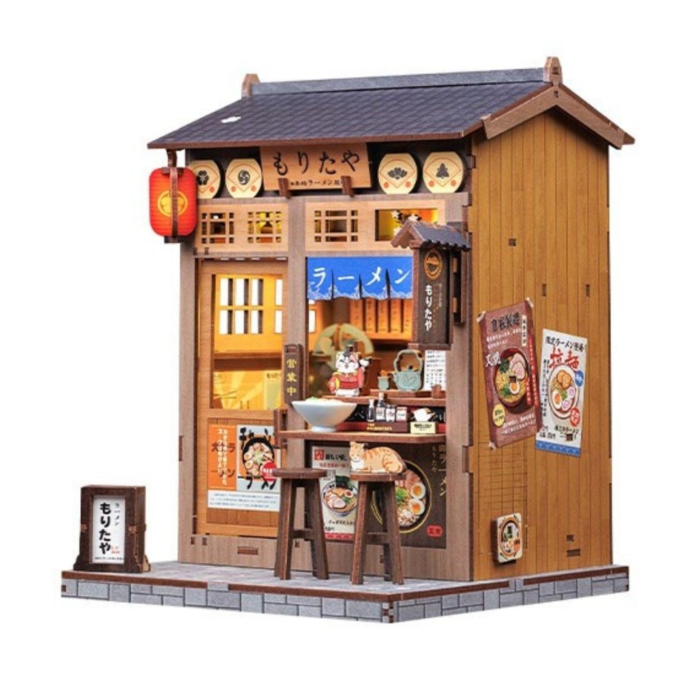 240-Piece DIY Ramen Restaurant Book Nook Kit with LED Light