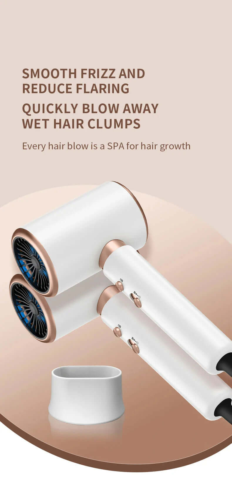 2400W Hair Dryer with Ion Technology - Fast Drying