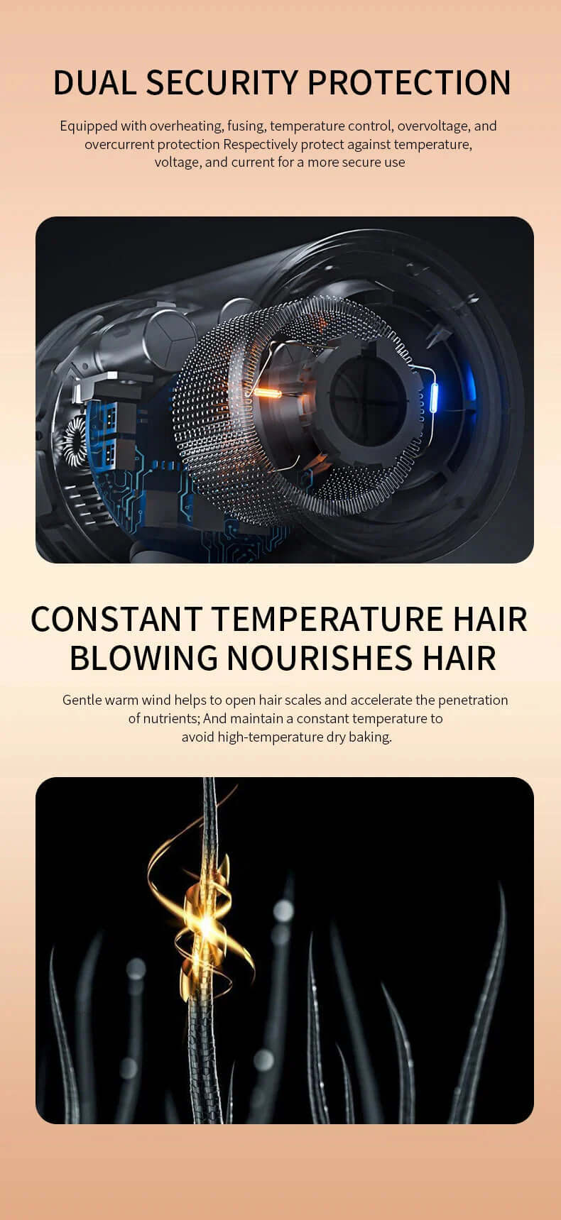 2400W Hair Dryer with Ion Technology - Fast Drying