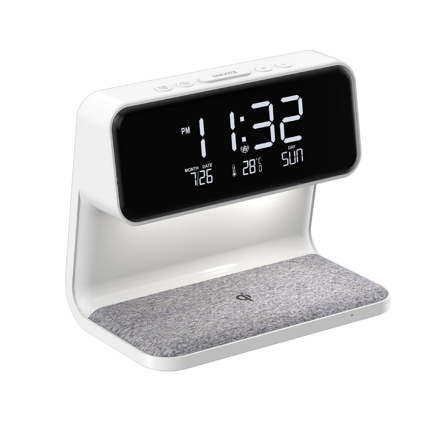 3-in-1 Bedside Lamp with Wireless Charger – LCD Alarm Clock & Touch Dimmable LED Table Lamp