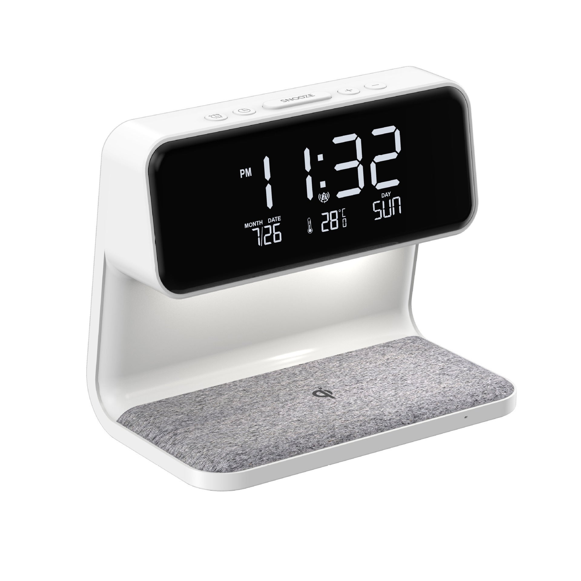 3-in-1 Bedside Lamp with Wireless Charger – LCD Alarm Clock & Touch Dimmable LED Table Lamp