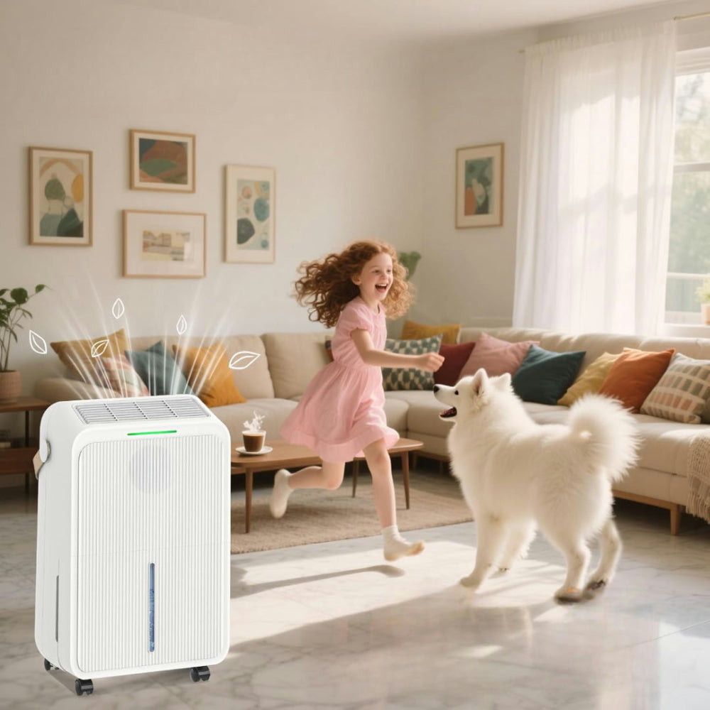 34-Pint Basement Dehumidifier with 2,500 Sq. Ft. Coverage - Quiet Operation