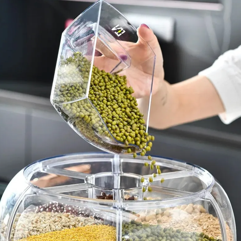 360° Rotating Grain Dispenser - Ensures an Organized and Efficient Kitchen Layout