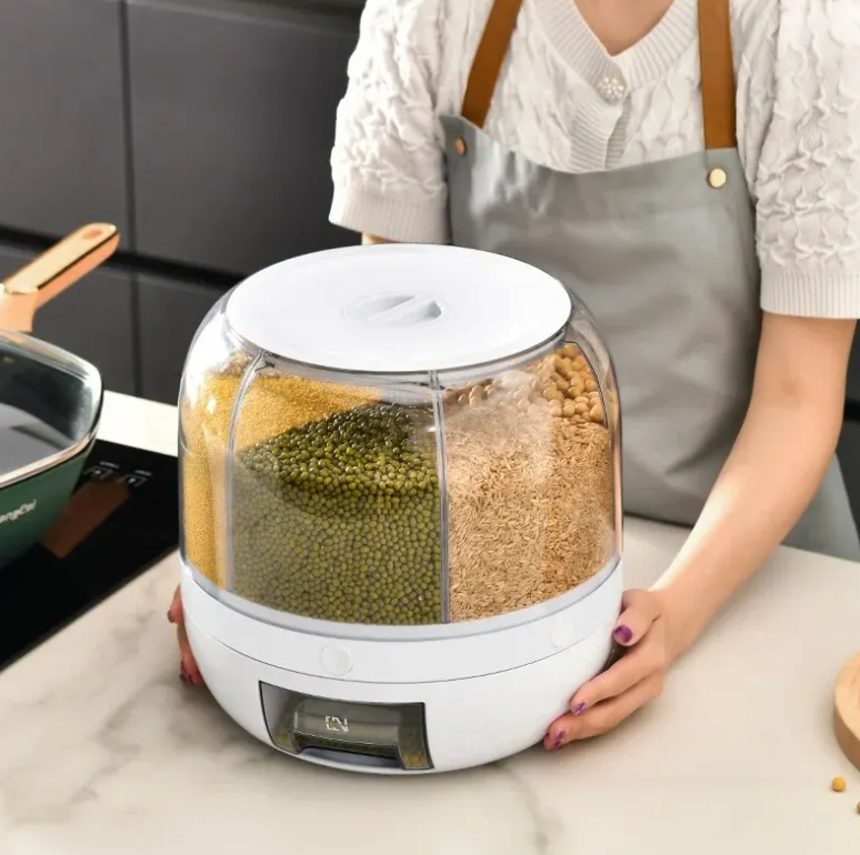 360° Rotating Grain Dispenser - Ensures an Organized and Efficient Kitchen Layout