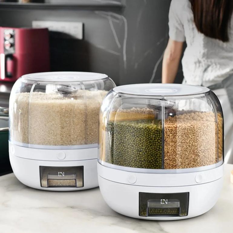 360° Rotating Grain Dispenser - Ensures an Organized and Efficient Kitchen Layout