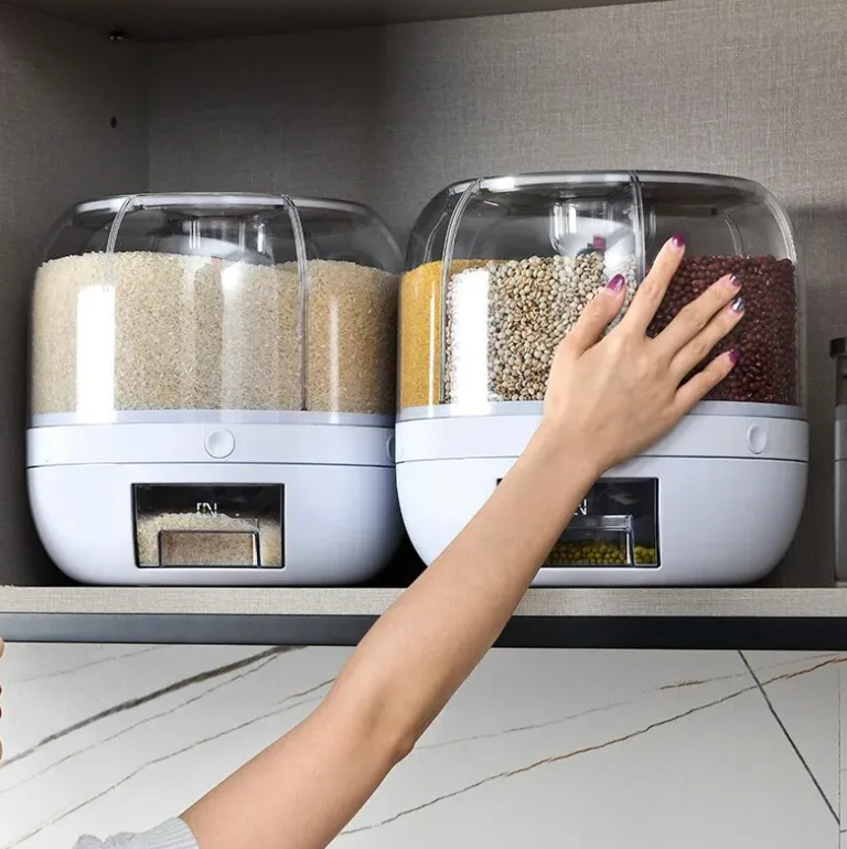 360° Rotating Grain Dispenser - Ensures an Organized and Efficient Kitchen Layout