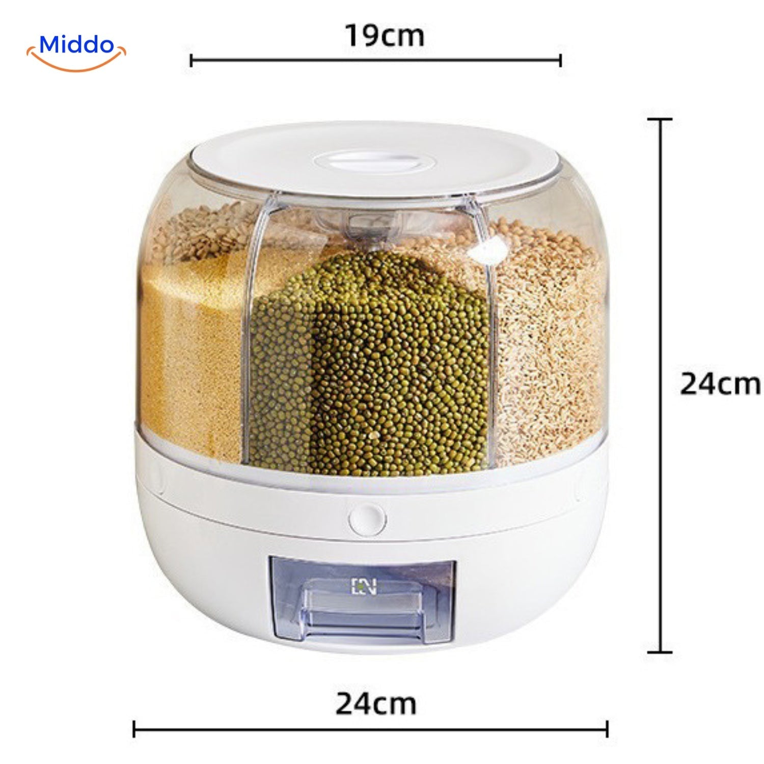360° Rotating Grain Dispenser - Ensures an Organized and Efficient Kitchen Layout