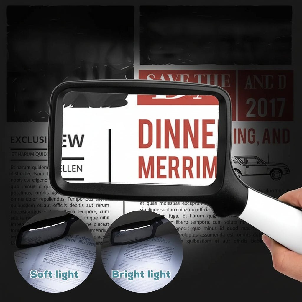 3X Handheld Magnifier with Bright LED Lighting