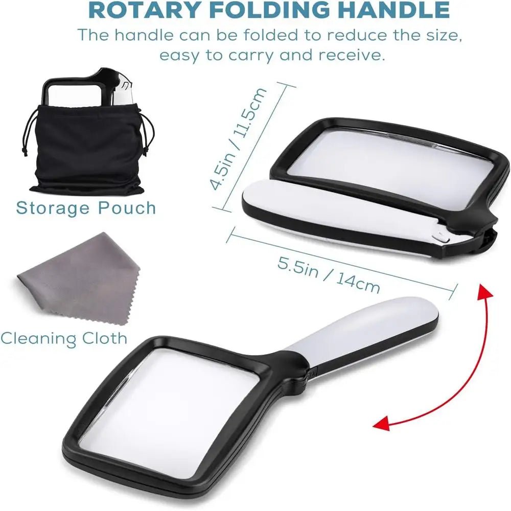 3X Handheld Magnifier with Bright LED Lighting
