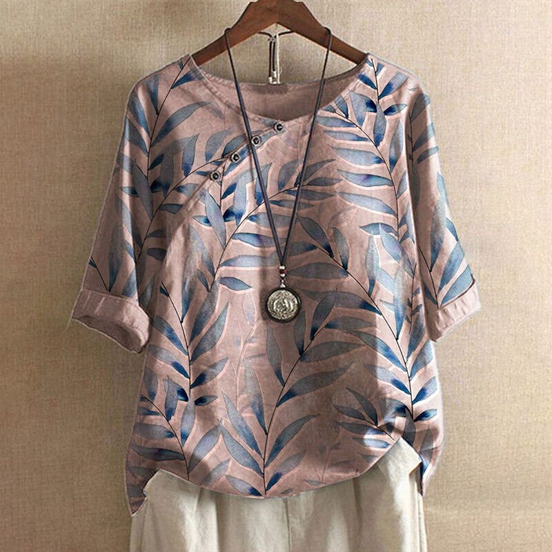 Image of Olive | Women's Floral 3/4 Sleeve Blouse