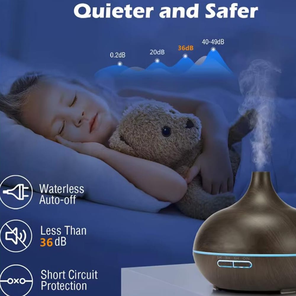 500 ml Aroma Diffuser with Wood Grain Finish