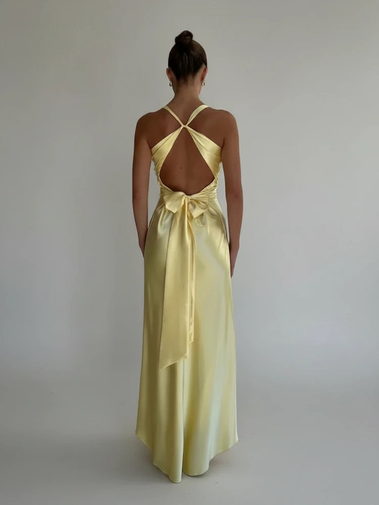 Women's Backless A-Line Midi Dress