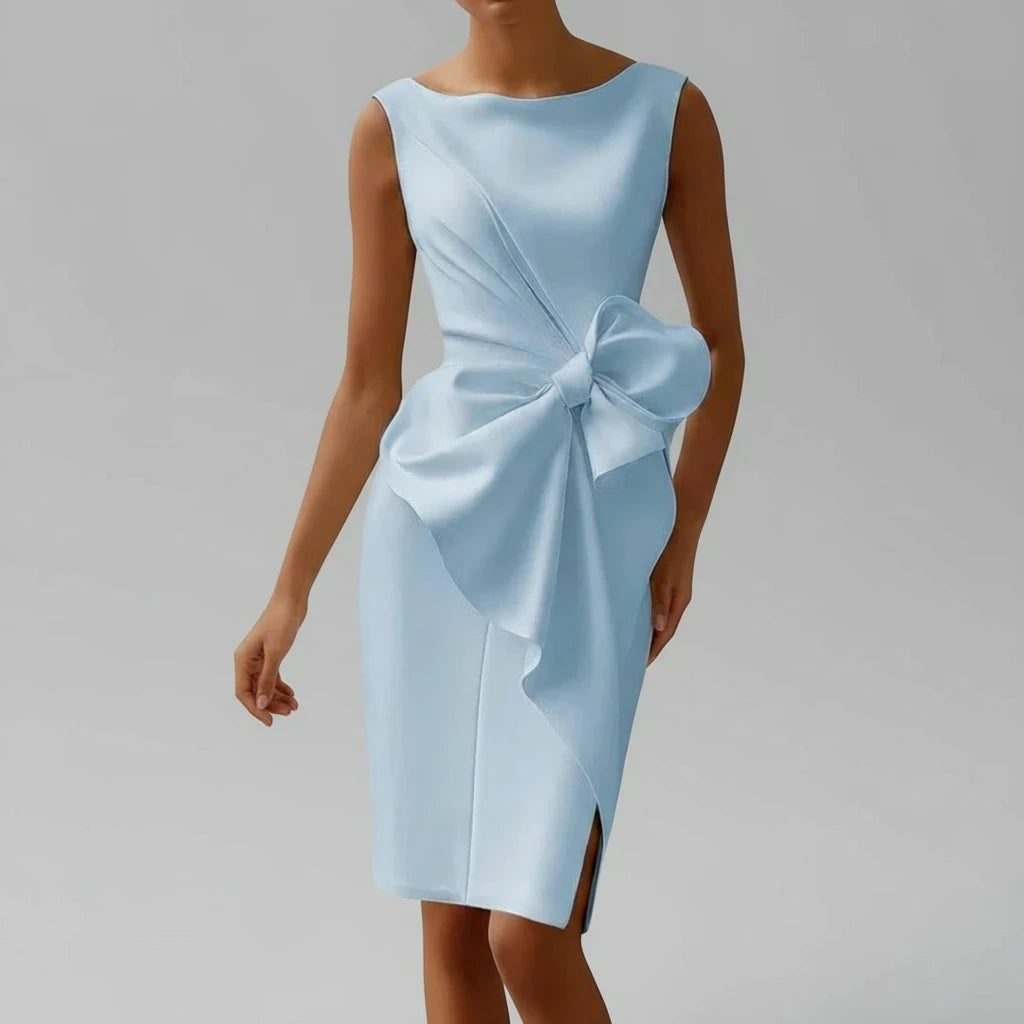 Bow Cocktail Midi Dress for Women
