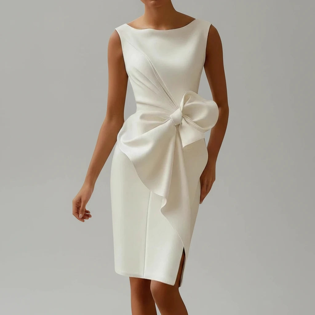 Bow Cocktail Midi Dress for Women