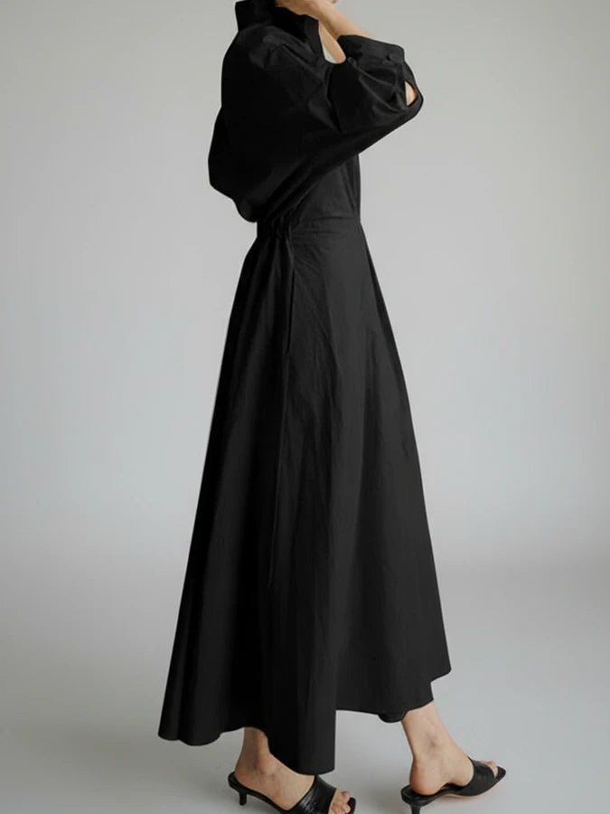 Collared A-Line Midi Dress for Women