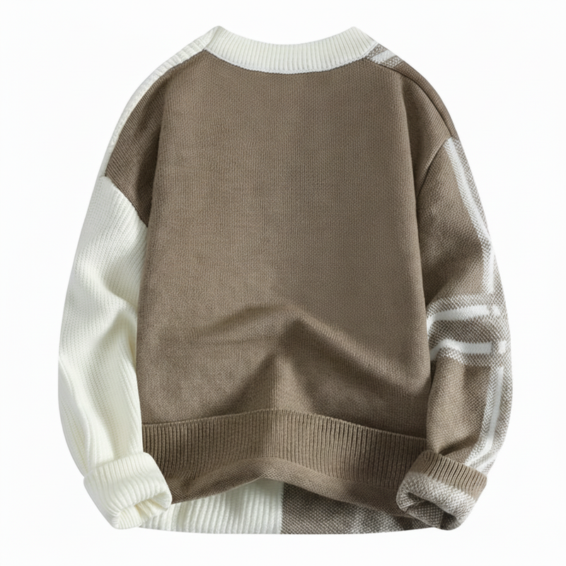 Color Block Plaid Sweater for Men