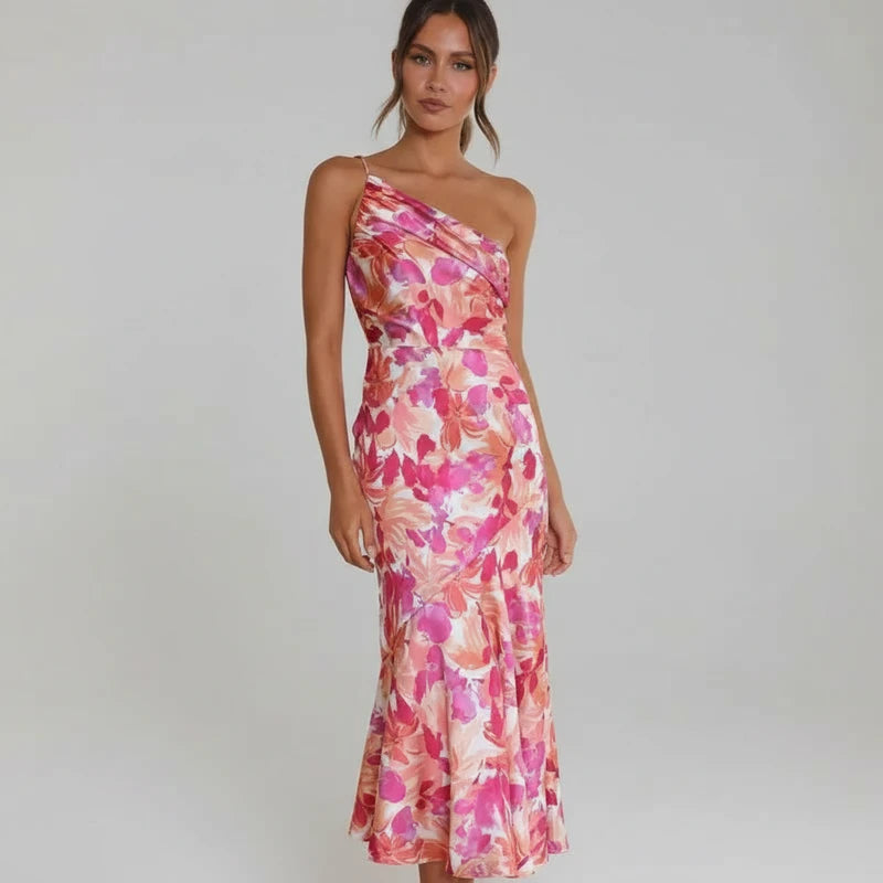 Women's Floral A-Line Midi Dress