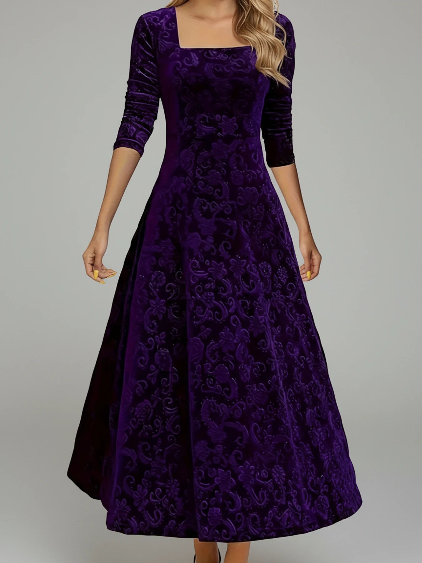 Floral A-Line Midi Dress for Women