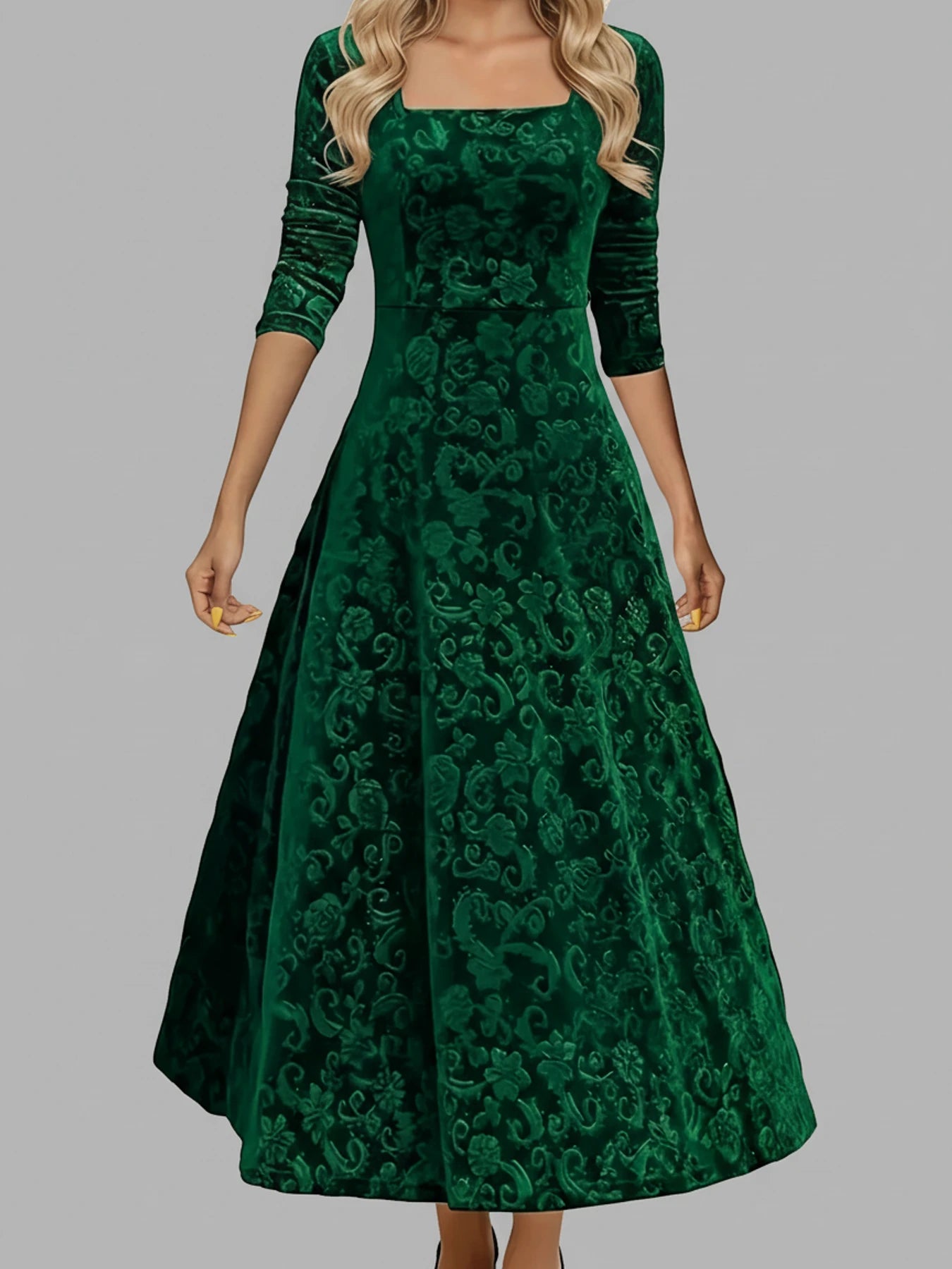 Floral A-Line Midi Dress for Women