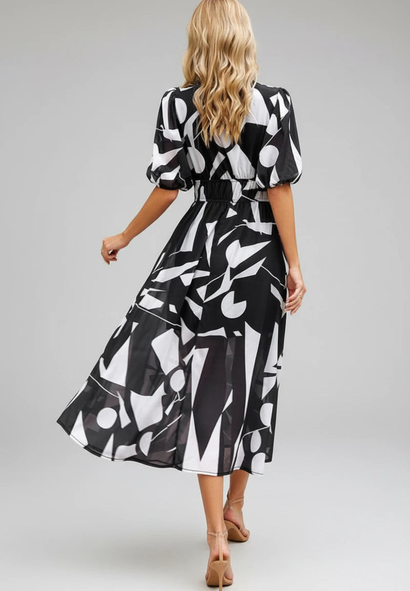 Floral A-Line Midi Dress for Women