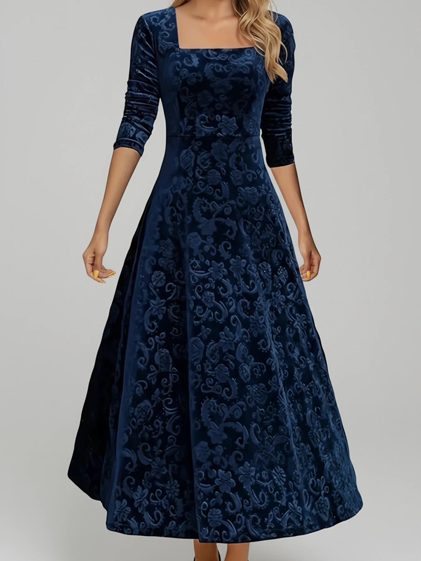 Floral A-Line Midi Dress for Women