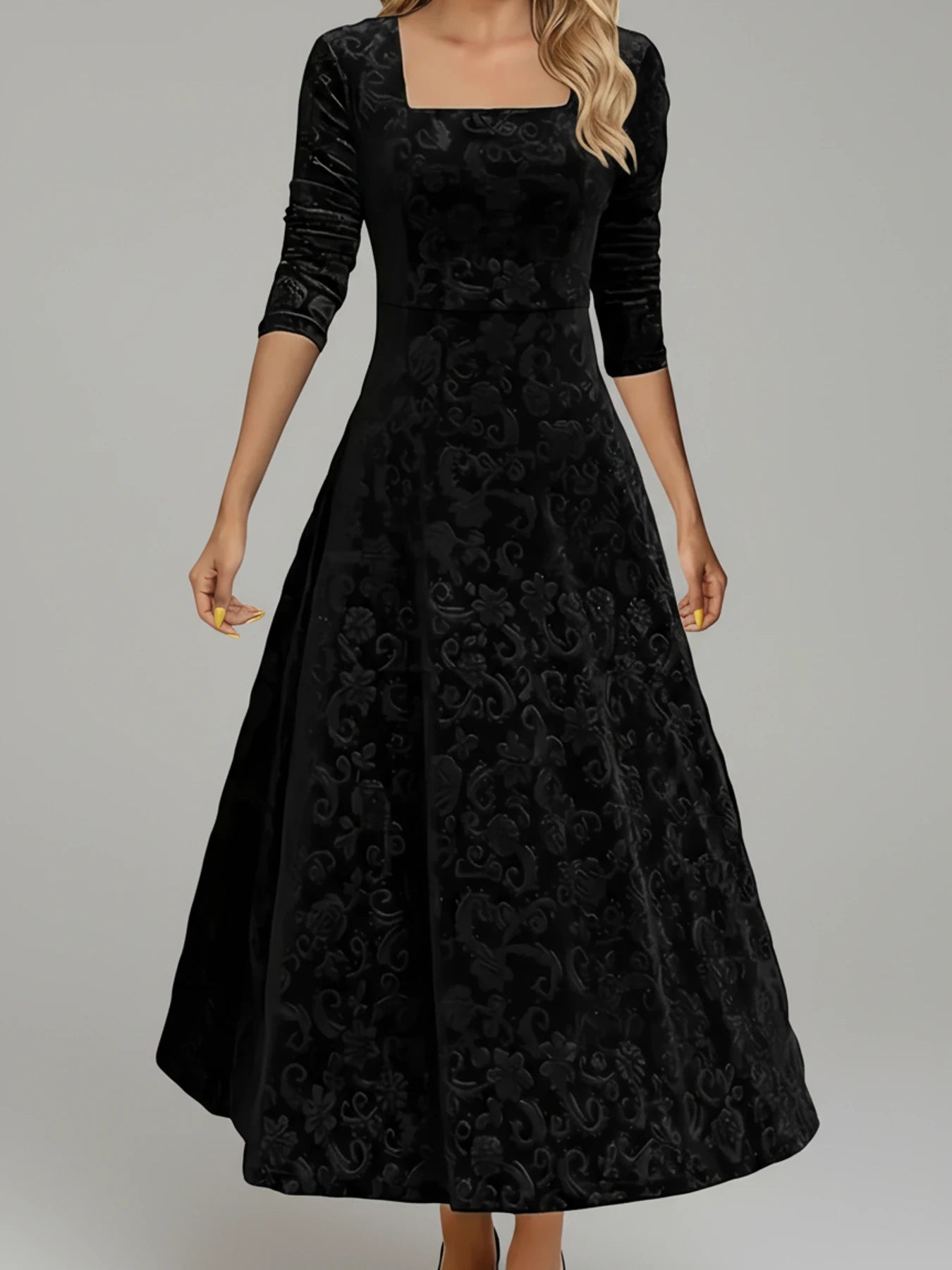 Floral A-Line Midi Dress for Women