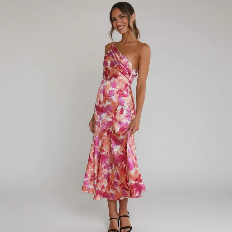 Women's Floral A-Line Midi Dress