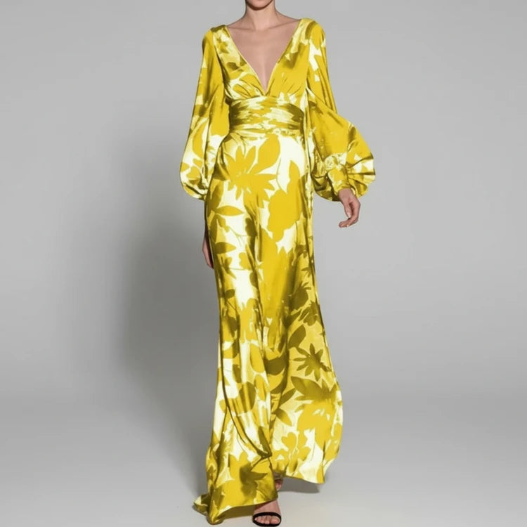 Women's Floral Evening Maxi Dress