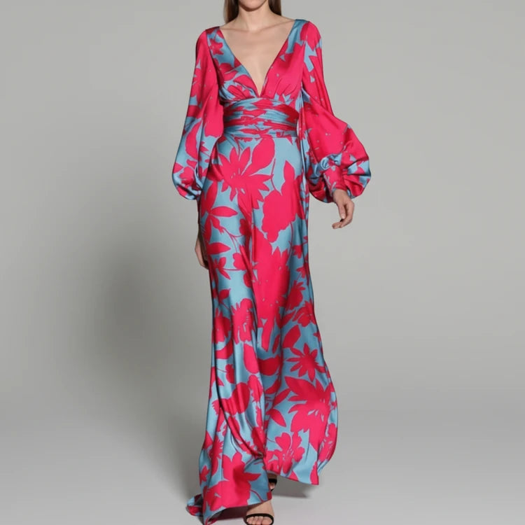 Women's Floral Evening Maxi Dress