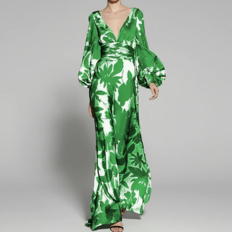 Women's Floral Evening Maxi Dress