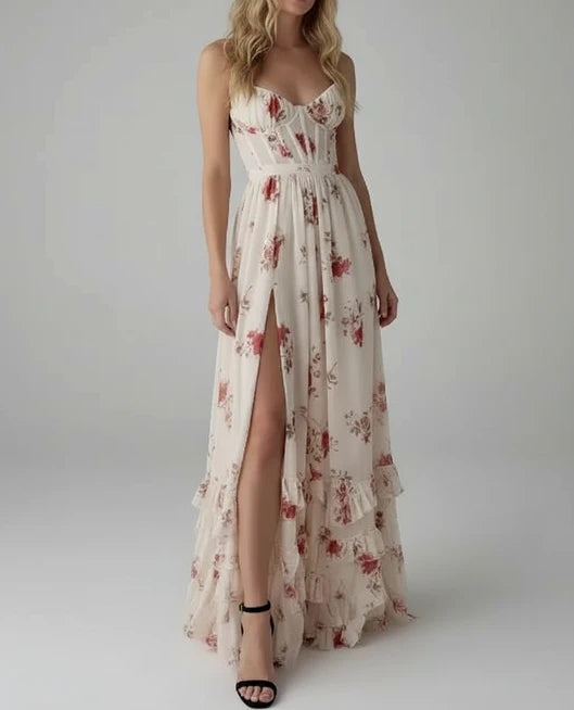 Women's Floral Spaghetti Strap Maxi Dress
